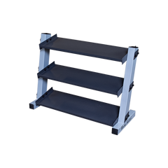 3 Tier Horizontal 34" Vinyl or Neoprene Dumbell Rack
