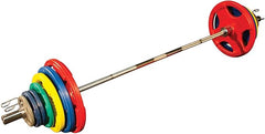 ORC300S - Color 300 LB Rubber Grip Oly Set, Chrome Bar