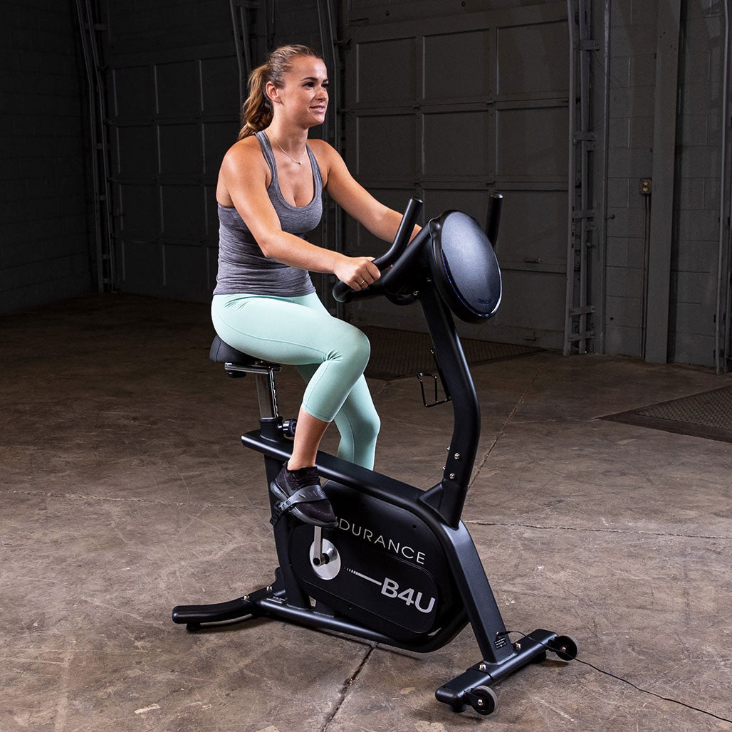 Body-Solid (B4UB) Upright Indoor Exercise Bike with LED Display - Adjustable Seat, Multiple Workout Programs, Heart Rate Monitor & Calorie Tracker for Home Gym