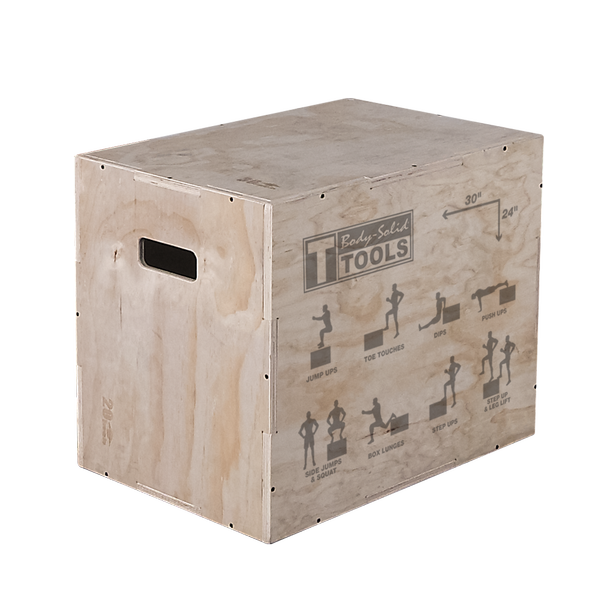 3 Way Wooden Plyo Box, 20", 24", 30" Body-Solid