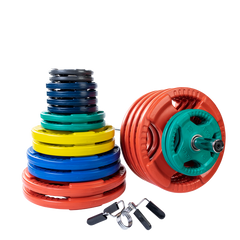 ORC500S - Color 500 LB Rubber Grip Oly Set, Chrome Bar