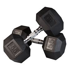 5–75 lb Rubber Hex Dumbbell Set (Rack Sold Separately)