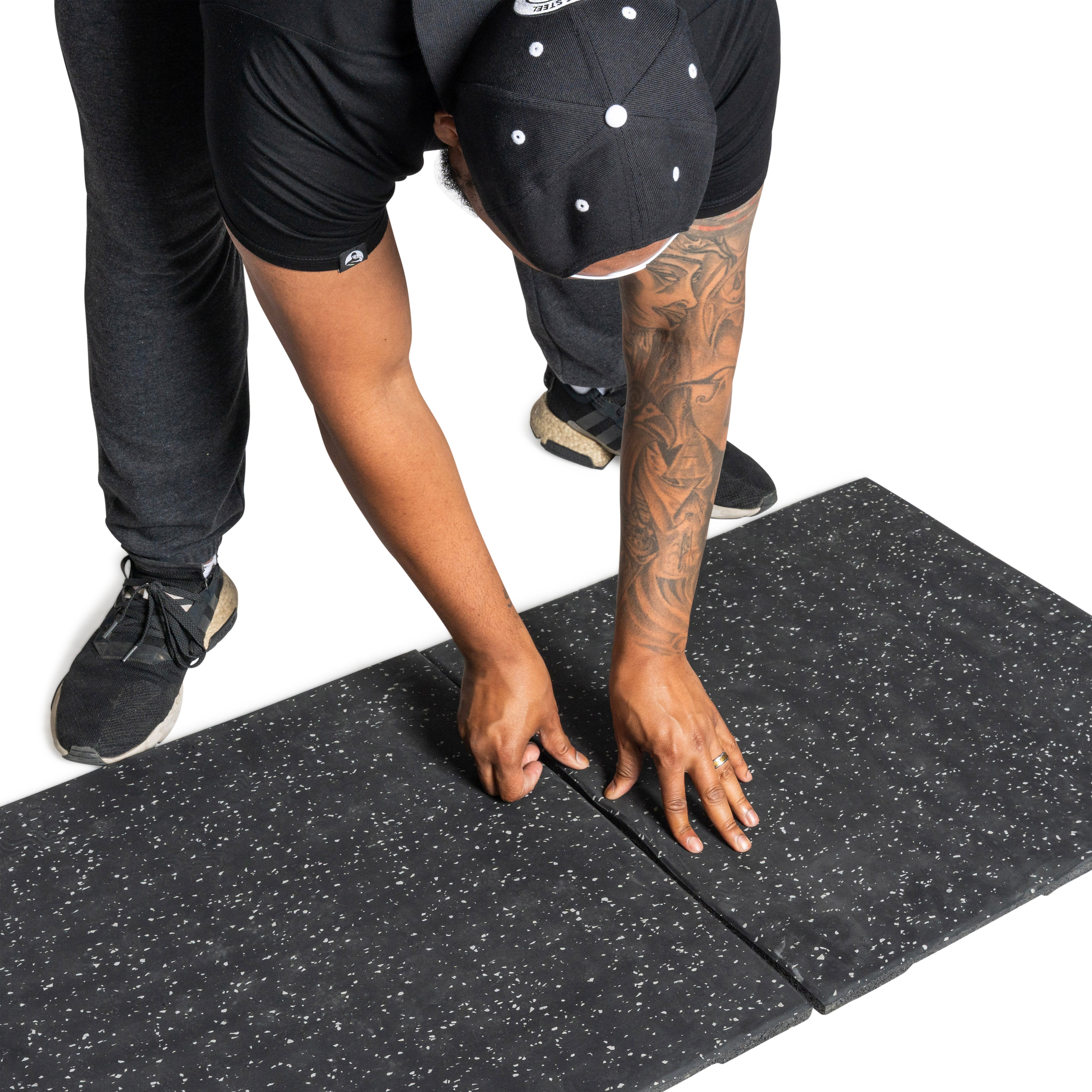 Rubber Flooring Gym Mat 24" x 24" (Set of 2)