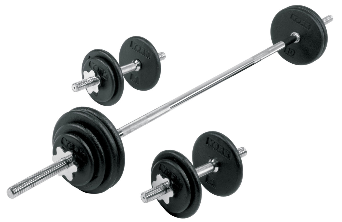 Pro Cast Iron Dumbbell/Barbell Spinlock Set