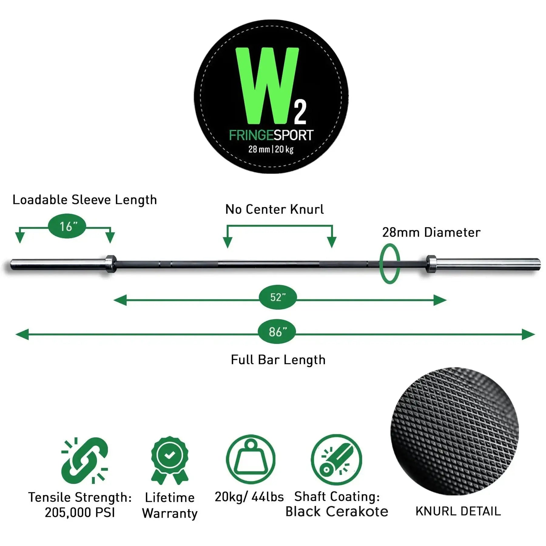 20kg Men's Wonder Bar Olympic Barbell
