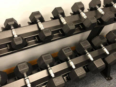 5–75 lb Rubber Hex Dumbbell Set (Rack Sold Separately)