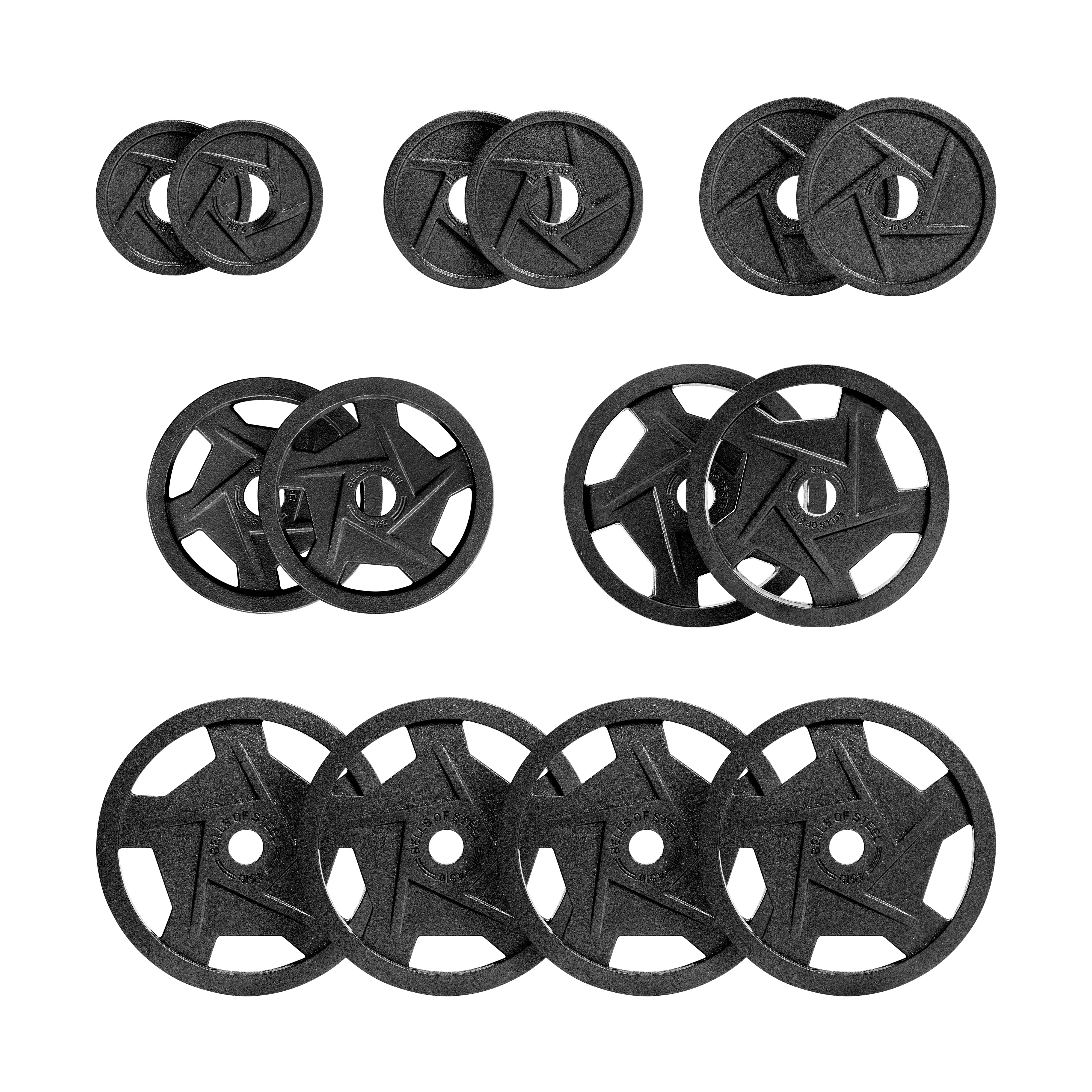 Black Mighty Grip Olympic Weight Plate Sets