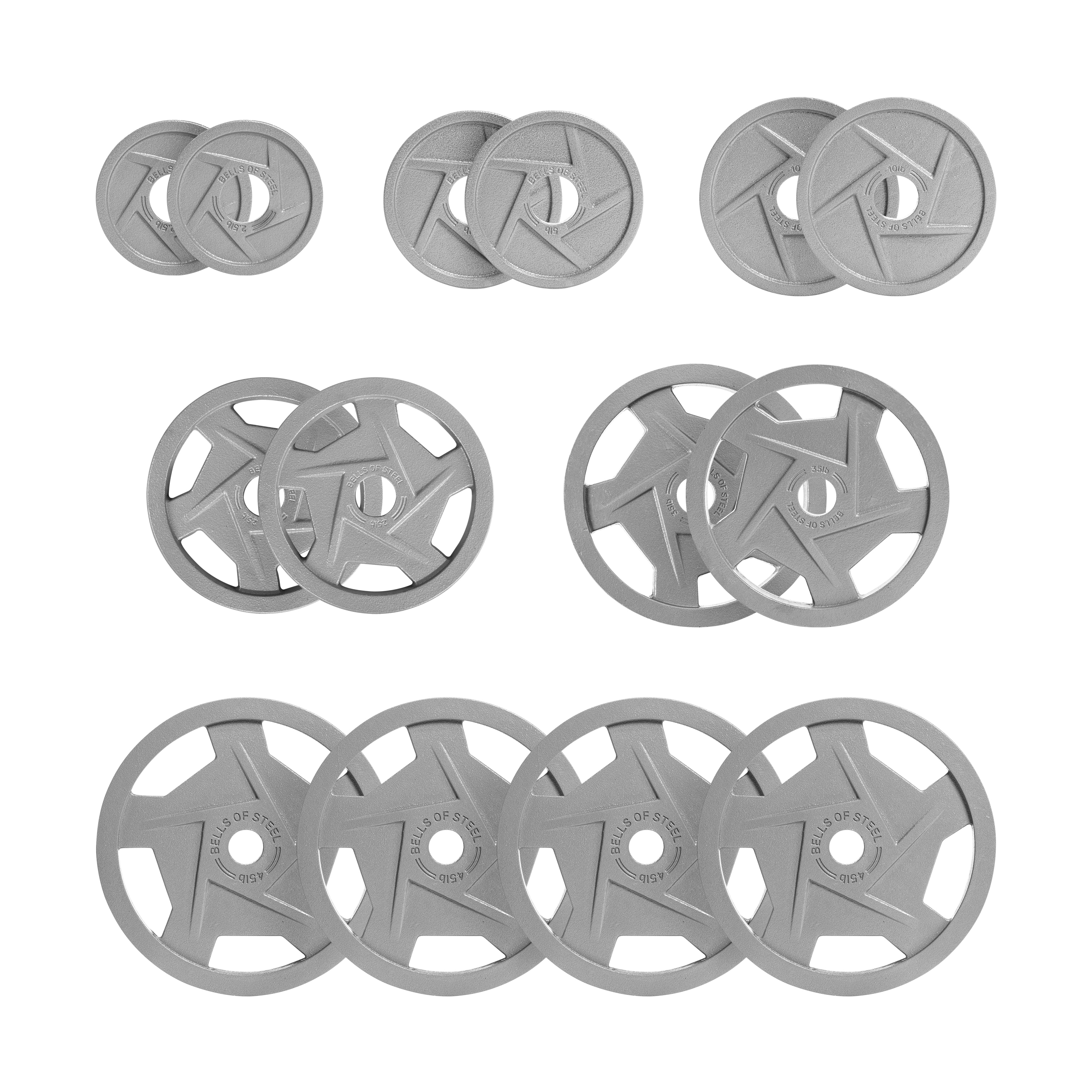 Gray Mighty Grip Olympic Weight Plate Sets