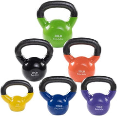 Vinyl Coated Kettle Bells Set One Each 5,10,15,20,25,30, w GDKR50