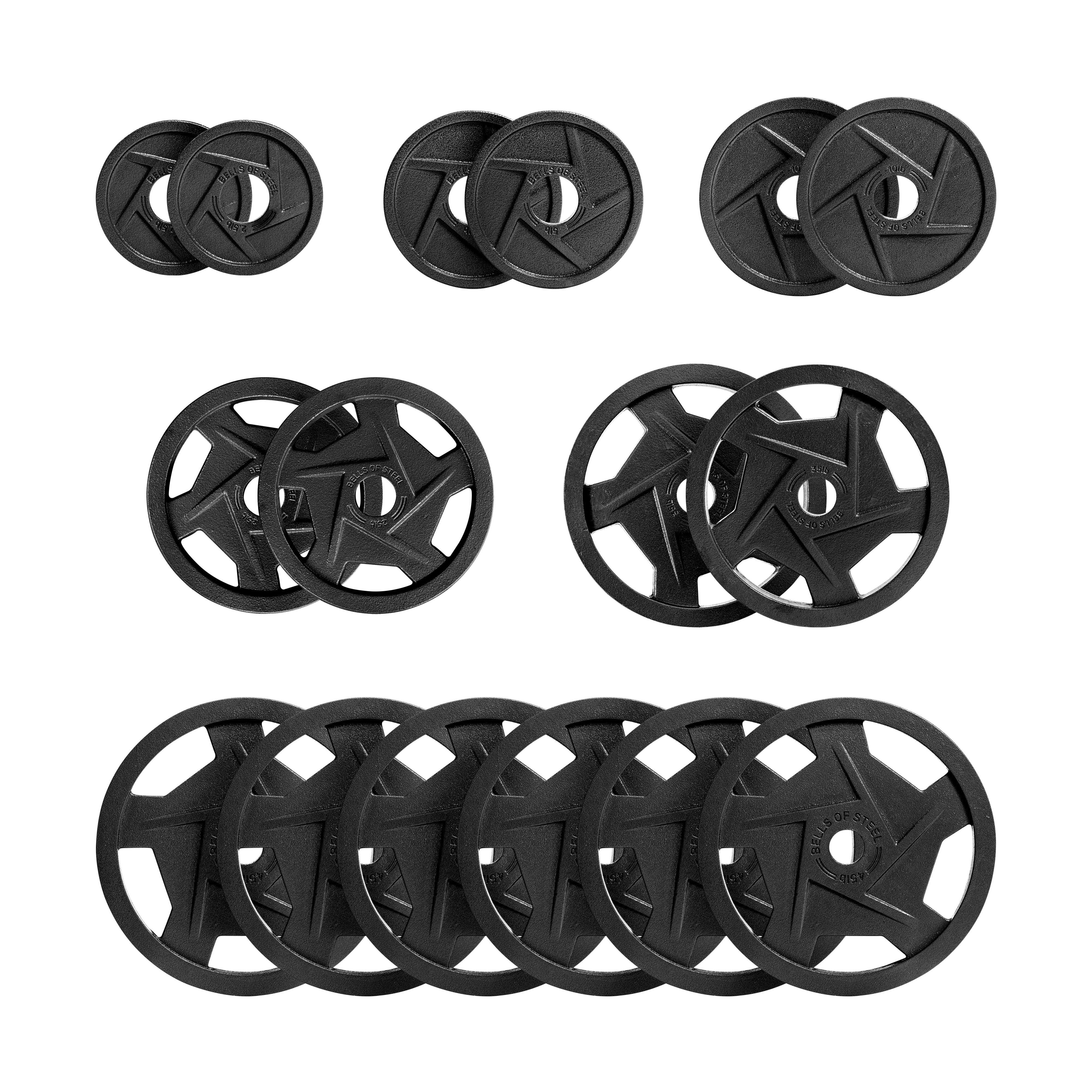Black Mighty Grip Olympic Weight Plate Sets