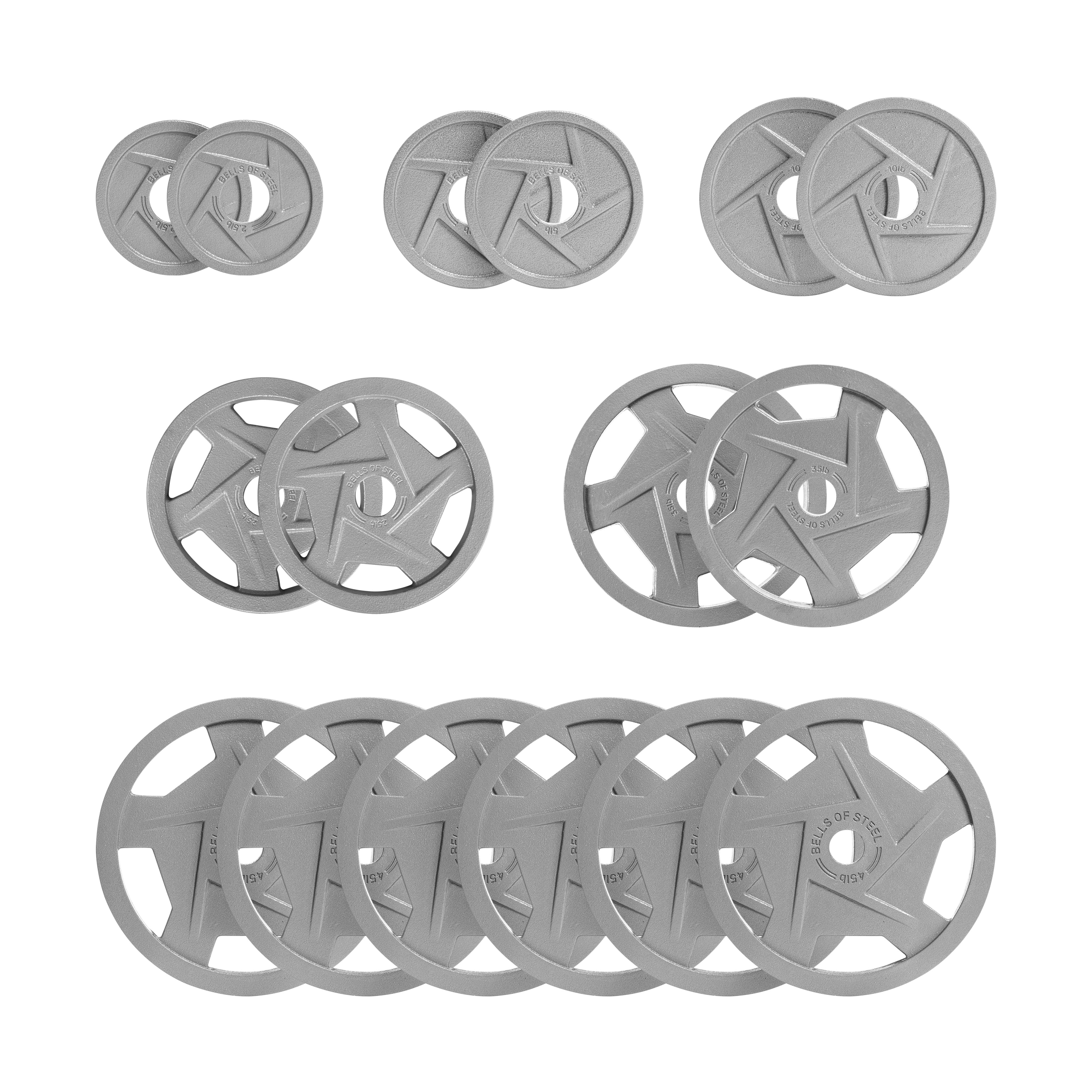 Gray Mighty Grip Olympic Weight Plate Sets