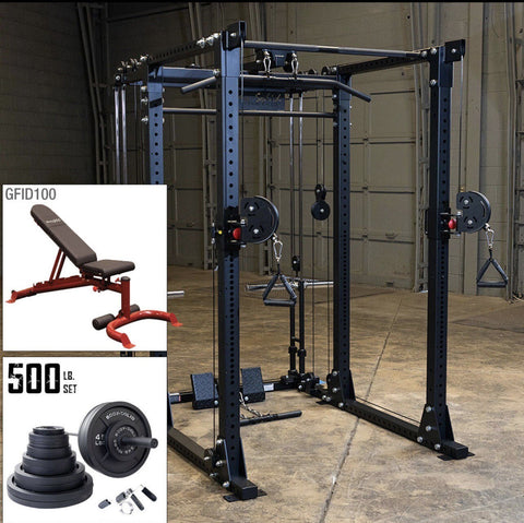 Body-Solid GPR400 Power Rack with Functional Trainer and Weight Set Body-Solid
