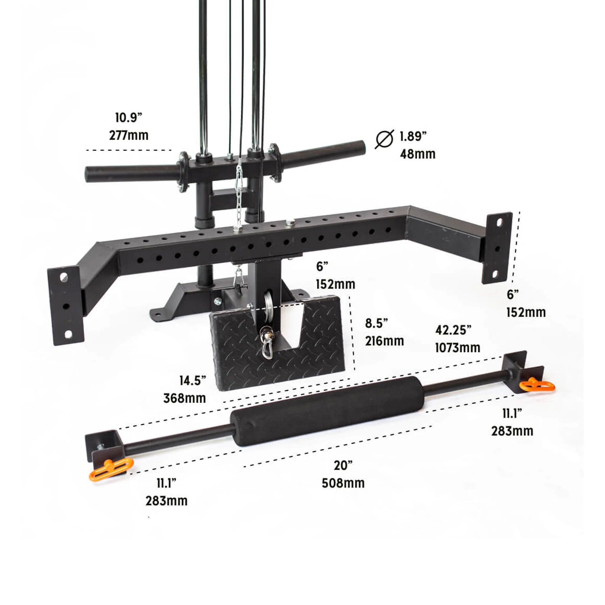 Lat Pulldown & Low Row Rack Attachment - Hydra & Manticore