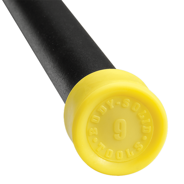 9LB YELLOW PADDED WEIGHTED BAR - Grip Diameter 1.05"