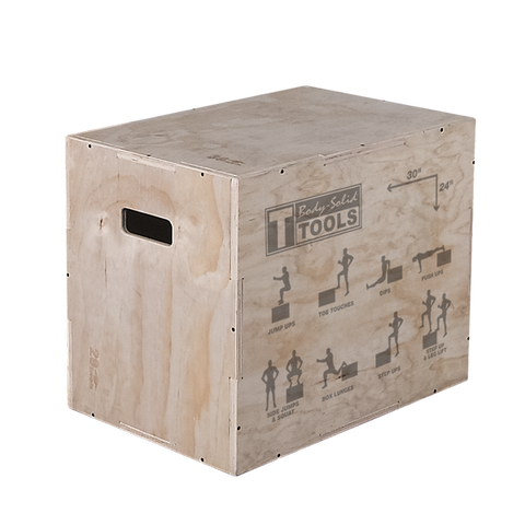 3 Way Wooden Plyo Box, 20", 24", 30" Body-Solid
