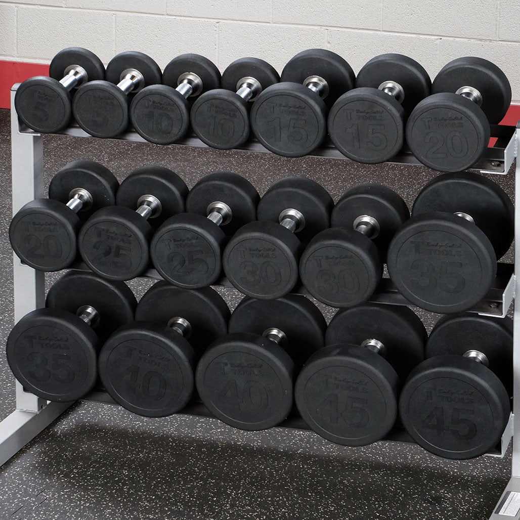 SDPS550 - Rubber Round Dumbell 5-50lb pairs