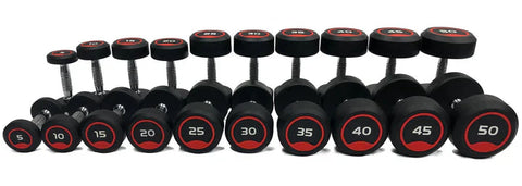 5LB-50LB Pro Style Rubber Dumbbell Set Pure Craft Industries
