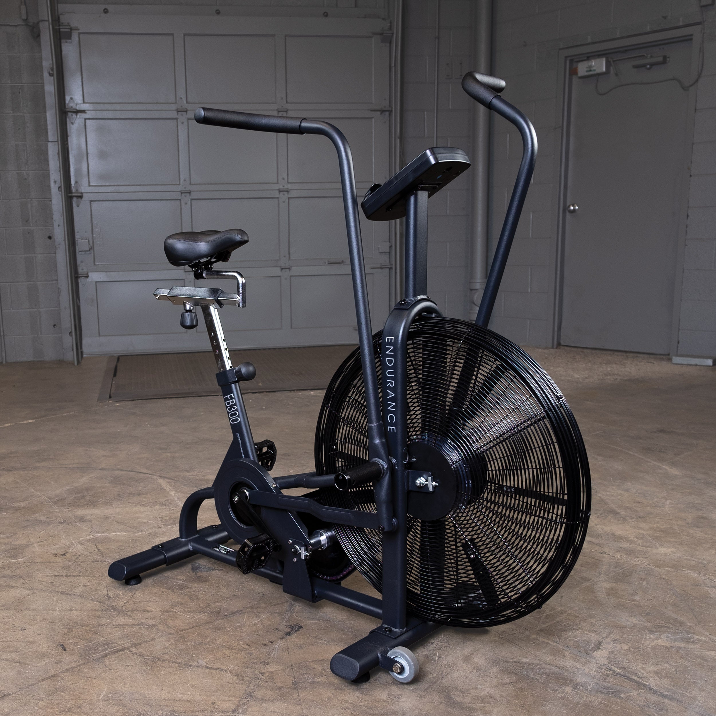 Body-Solid Endurance (FB300B) Dual Action Fan Bike - Adjustable Seat, Transport Wheels, Commercial Grade Stationary Exercise Bicycle for High-Intensity Workouts and Rehabilitation Body-Solid