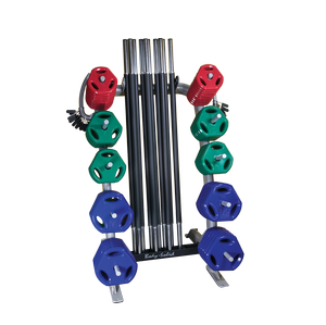 Cardio Barbell Pack, Includes 1-Rack, 10-55" straight bars, 20-1" spring collars, 20-2.5lb plates, 20-5lb plates, 20-10lb plates - [GCRPACK]