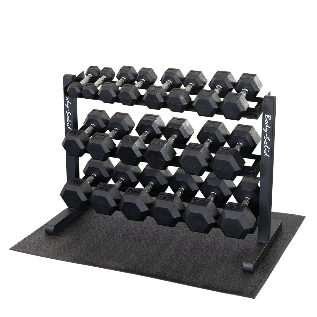 GDR363B - Dumbell Rack, 3 tier Horizontal - BLACK