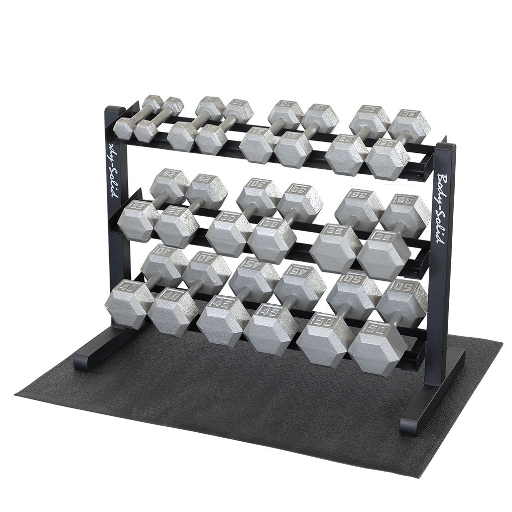 GDR363B - Dumbell Rack, 3 tier Horizontal - BLACK