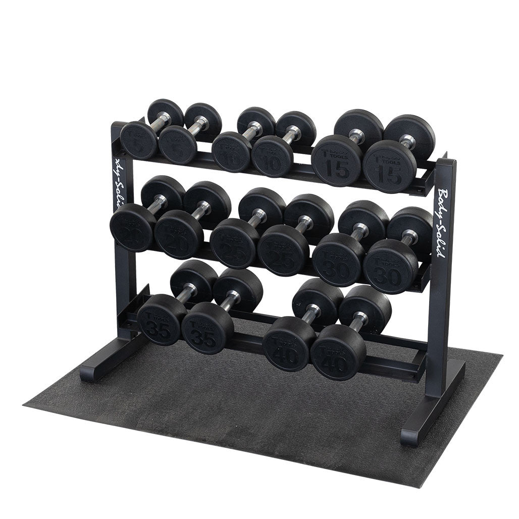 GDR363B - Dumbell Rack, 3 tier Horizontal - BLACK