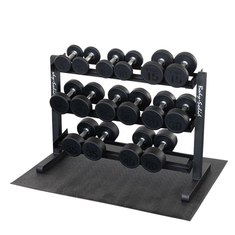 GDR363B - Dumbell Rack, 3 tier Horizontal - BLACK
