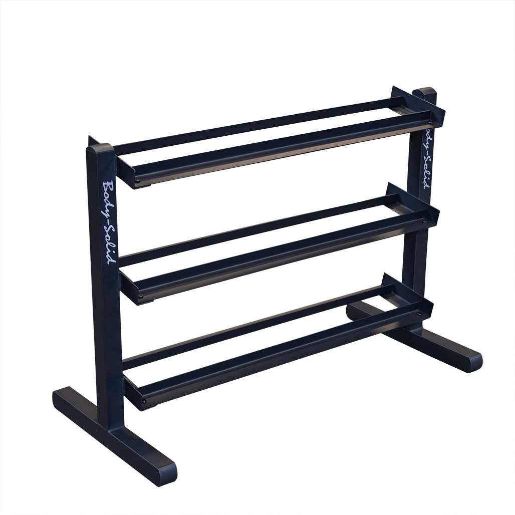 GDR363B - Dumbell Rack, 3 tier Horizontal - BLACK