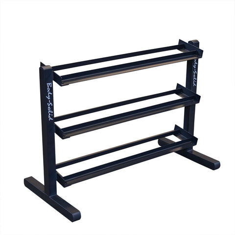 GDR363B - Dumbell Rack, 3 tier Horizontal - BLACK