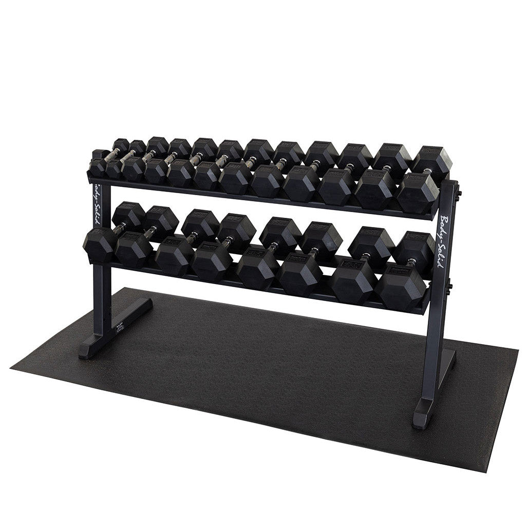 Body-Solid 2-Tier Horizontal Dumbbell Rack - Black (GDR60B)