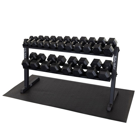 Body-Solid 2-Tier Horizontal Dumbbell Rack - Black (GDR60B)
