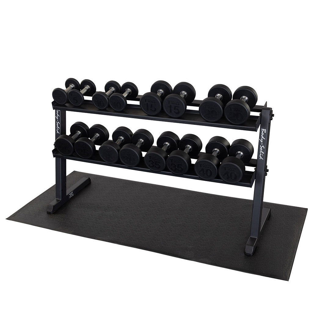 Body-Solid 2-Tier Horizontal Dumbbell Rack - Black (GDR60B)