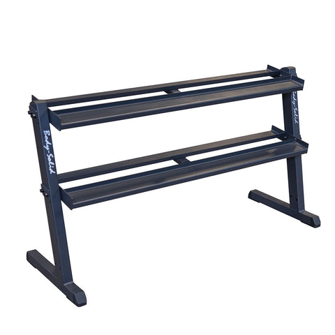 Body-Solid 2-Tier Horizontal Dumbbell Rack - Black (GDR60B)