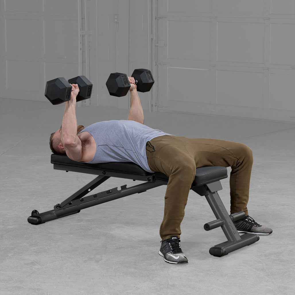 GFID225B - Fully Assembled Body Solid Folding Bench, GFID225 - BLACK