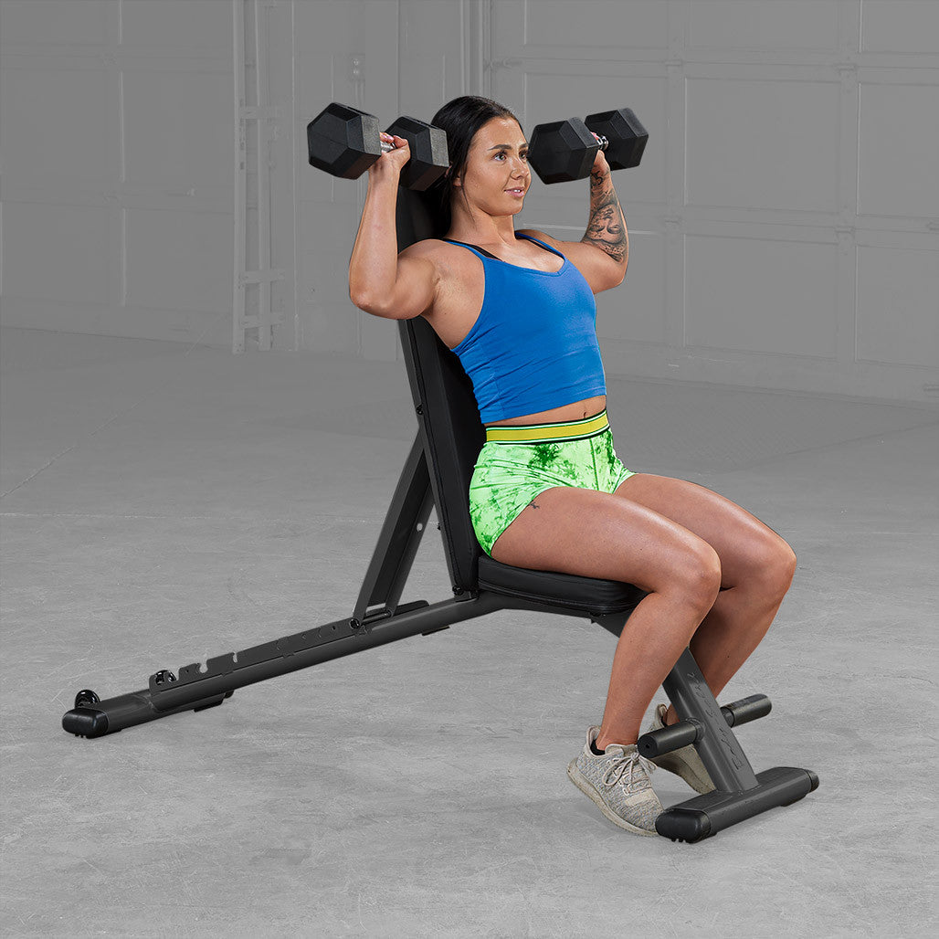 GFID225B - Fully Assembled Body Solid Folding Bench, GFID225 - BLACK