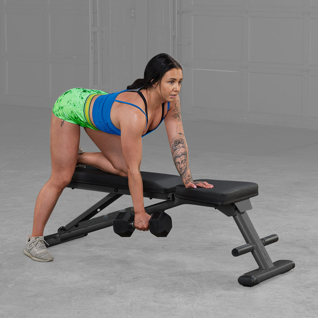 GFID225B - Fully Assembled Body Solid Folding Bench, GFID225 - BLACK