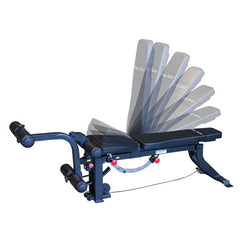 Body-Solid (GLEG) Adjustable Weight Bench with Cabled Leg Developer for Power Rack Weight Attachment, Foldable Workout Bench for Dumbbell Workouts, Incline Decline Bench