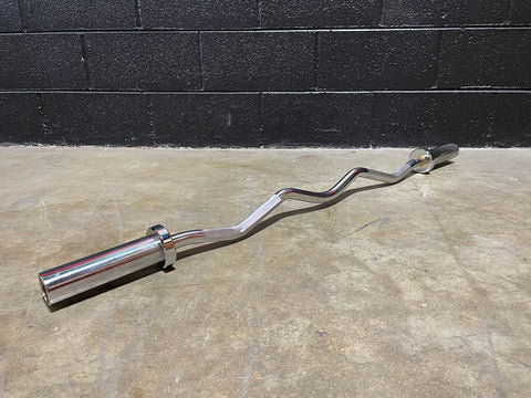 Olympic EZ Curl Bar – 47" Chrome Barbell Pure Craft Industries