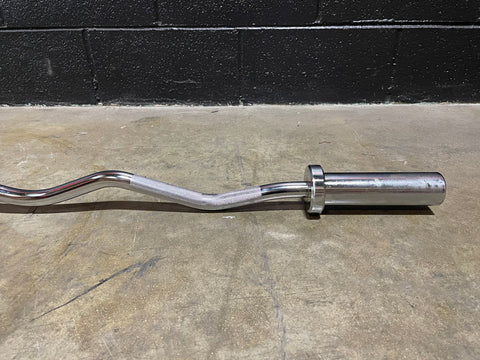 Olympic EZ Curl Bar – 47" Chrome Barbell Pure Craft Industries