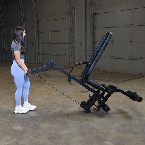 Body-Solid (GLEG) Adjustable Weight Bench with Cabled Leg Developer for Power Rack Weight Attachment, Foldable Workout Bench for Dumbbell Workouts, Incline Decline Bench