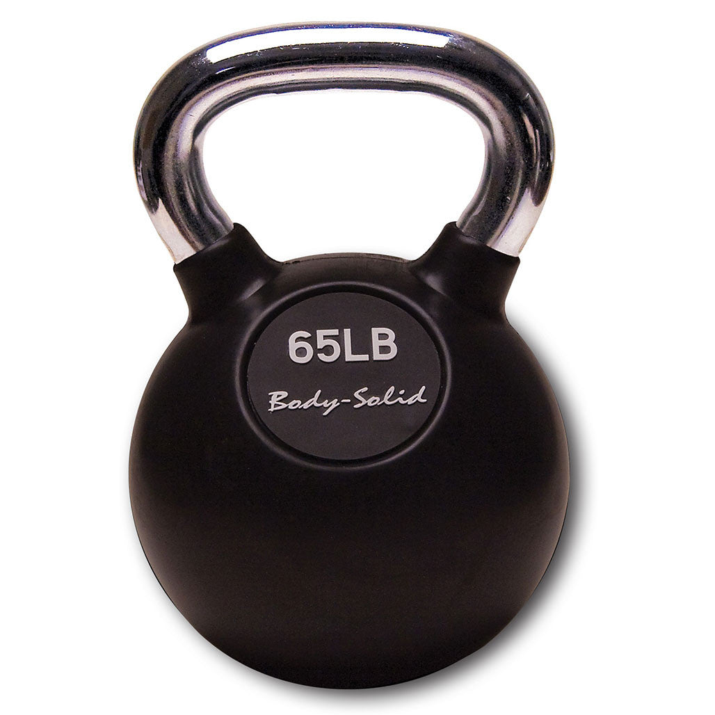 KBC75 - Chrome, Rubber Kettlebell 75lb