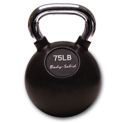 KBC75 - Chrome, Rubber Kettlebell 75lb