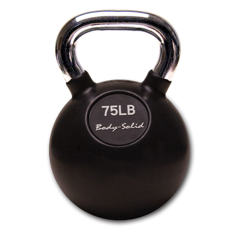 KBC75 - Chrome, Rubber Kettlebell 75lb Body-Solid