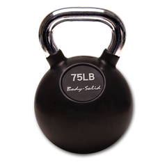 KBC75 - Chrome, Rubber Kettlebell 75lb