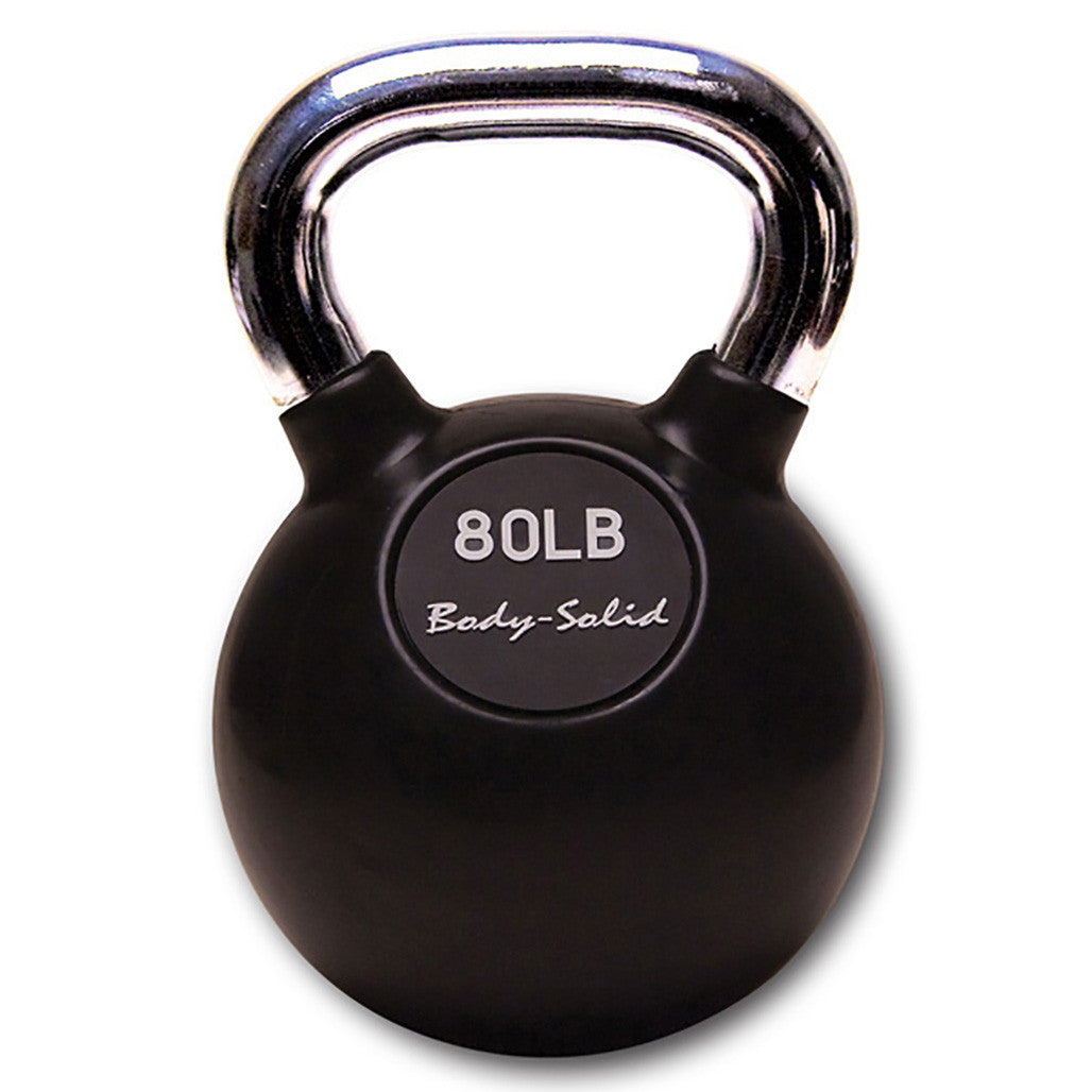 KBC75 - Chrome, Rubber Kettlebell 75lb