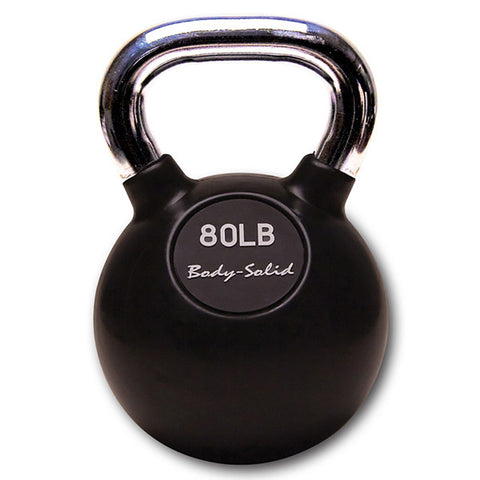 KBC75 - Chrome, Rubber Kettlebell 75lb