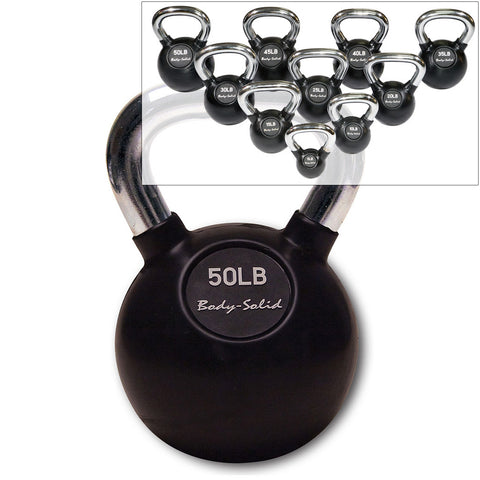 KBC75 - Chrome, Rubber Kettlebell 75lb