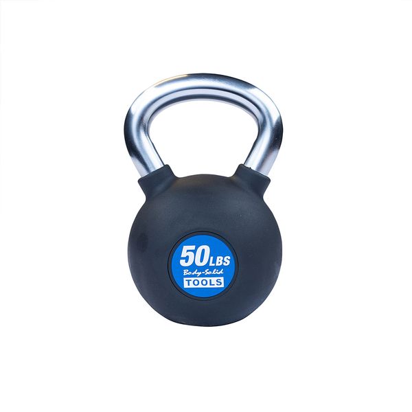KBZ50 - Chrome, Rubber Kettlebell 50lb