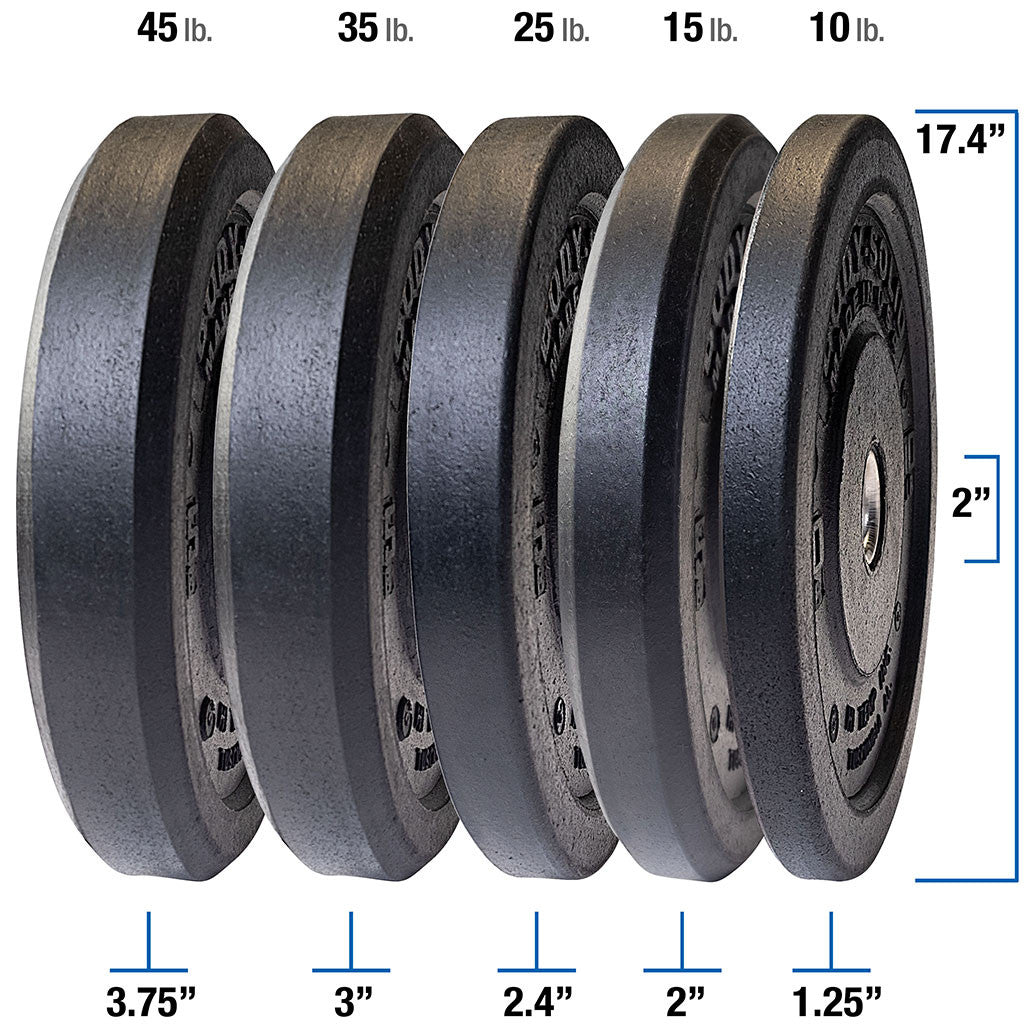 10LB BLACK BUMPER PLATES 17.375"