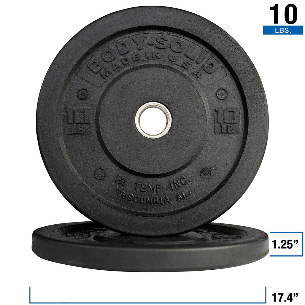 10LB BLACK BUMPER PLATES 17.375"